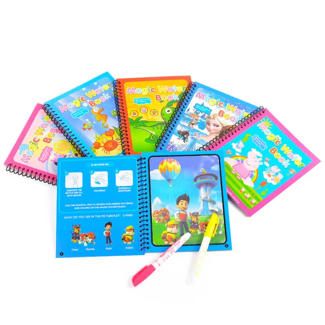 Paw Patrol Dog Water Painting Drawing Toys Graffiti Cartoon Figure Watercolour Magic Book  Coloring Book for Kid Birthday Gifts 6