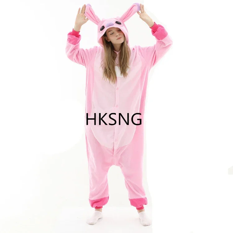 Pink and Blue Stitch Onesies Animal Adult Kigurumi Anime Cartoon Cosplay Sleepwear Outfits Jumpsuit