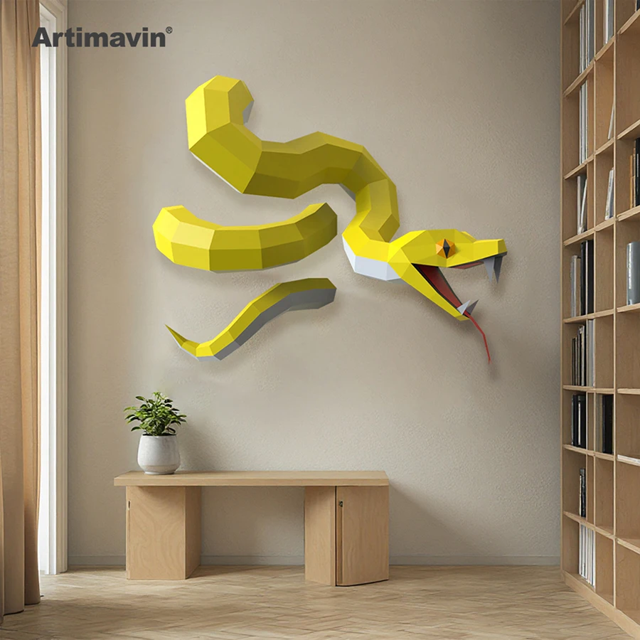 Snake Wall Hanging Wall Decoration Creative Three-dimensional Paper Art Model Handmade Diy Trendy Toys Various Decorative Paper