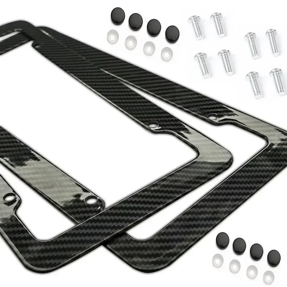 Carbon Pattern Plastic License Plate Frame for Car