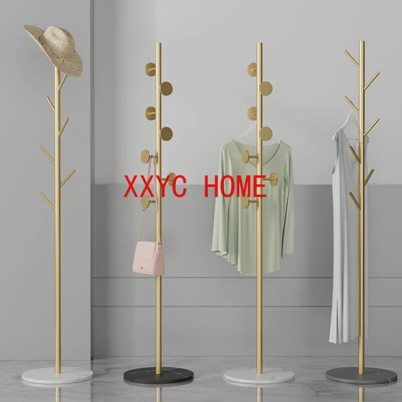 

Nordic Standing Coat Rack Standing Golden Bags Metal Modern Clothes Hanger Floor Living Room Rack Para Ropa Hall Furniture
