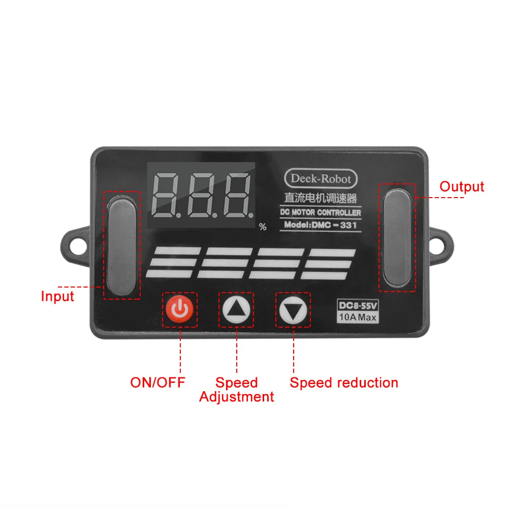 DC 8~55V Motor Speed Controller PWM 0~100％ Adjustable Motor Governor Drive Module LED Digital Display Controller