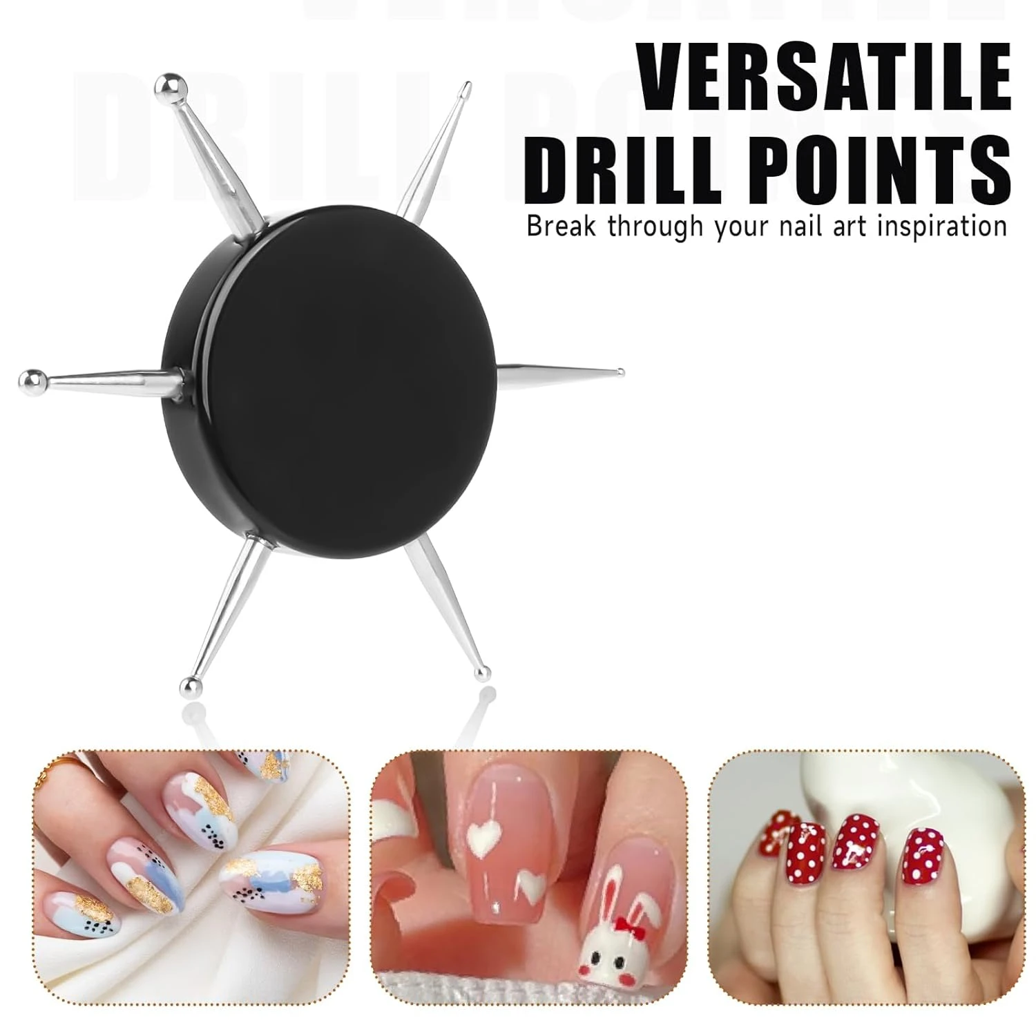 Professional and Versatile Circular Stainless Steel Nail Dotting Pen Set-6 in 1 Kit for Precise Manicure-Perfect for Embossi
