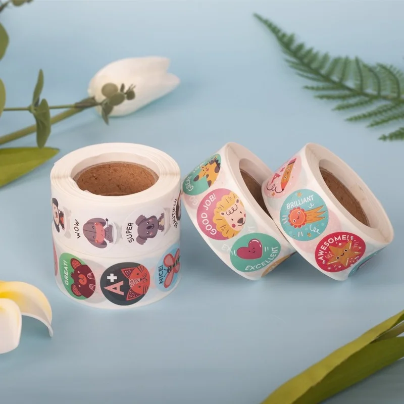 

500pcs Cartoon Animal Children Sticker Label Thank You Stickers Cute Toy Game Tag DIY Gift Sealing Label Decoration Supplies