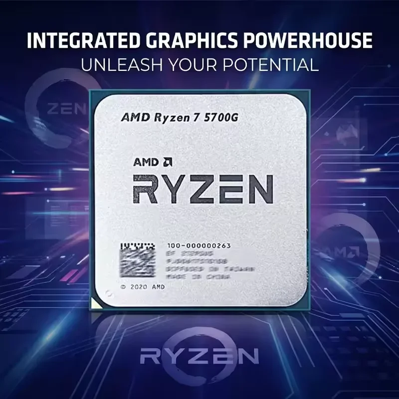 AMD Ryzen 7 5700G 16MB L3 캐시 CPU AMD R7 5700G 100% 새제품 4.6GHz 8코어 16스레드 소켓 AM4 프로세서 (패키지 미포함)