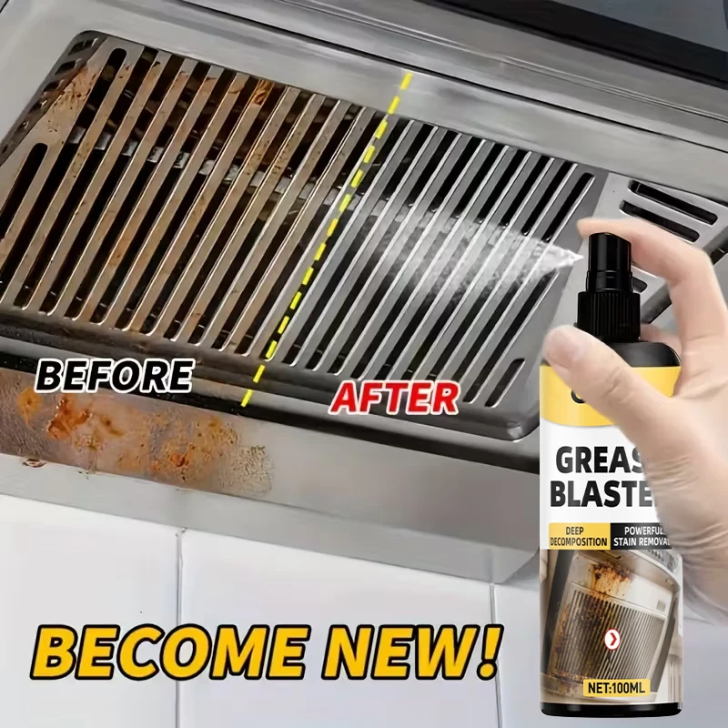 Leistungsstarkes professionelles Küchenreinigerspray, entfernt Fett- und Brennflecken, sicher für Metalloberflächen, schnelle Entfernung von Ölflecken
