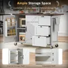 54.5"  Mobile Kitchen Island with Power Outlet, Drop Leaf, Spice Rack and Drawer - Rolling Kitchen Cart with Ample Storage 5
