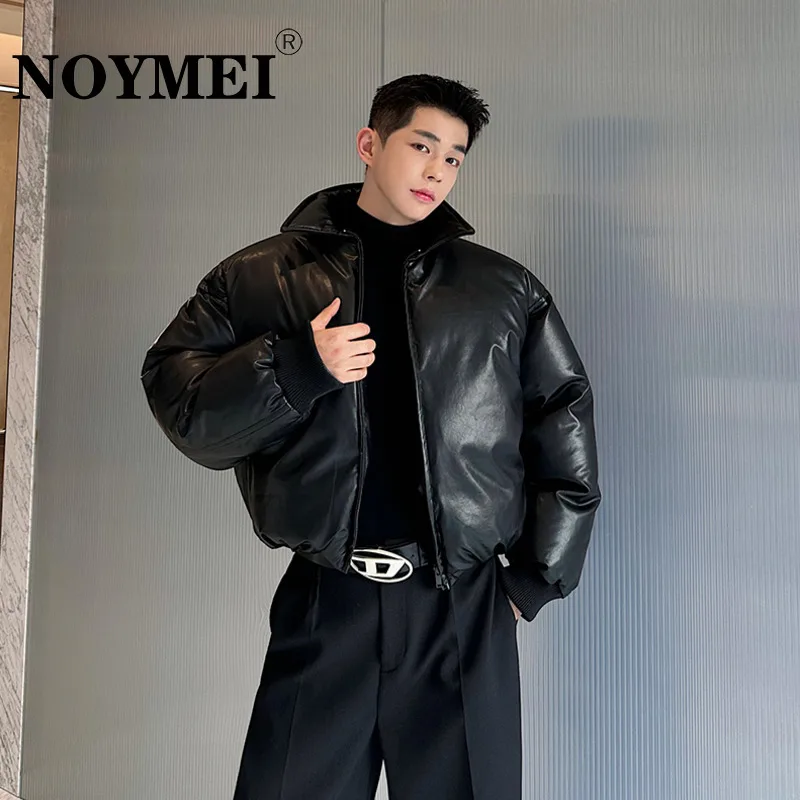 

NOYMEI turn-down collar Autumn/Winter Cuff Zipper Pilot 90 White Duck Down Jacket solid color vintage short coat chic WA3421