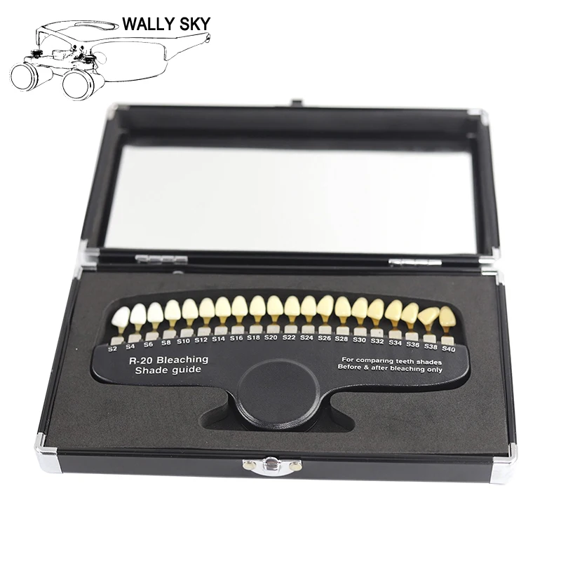 Dental 3d Shade Guide Color Comparator Mirror 20 Colors Teeth Whitening