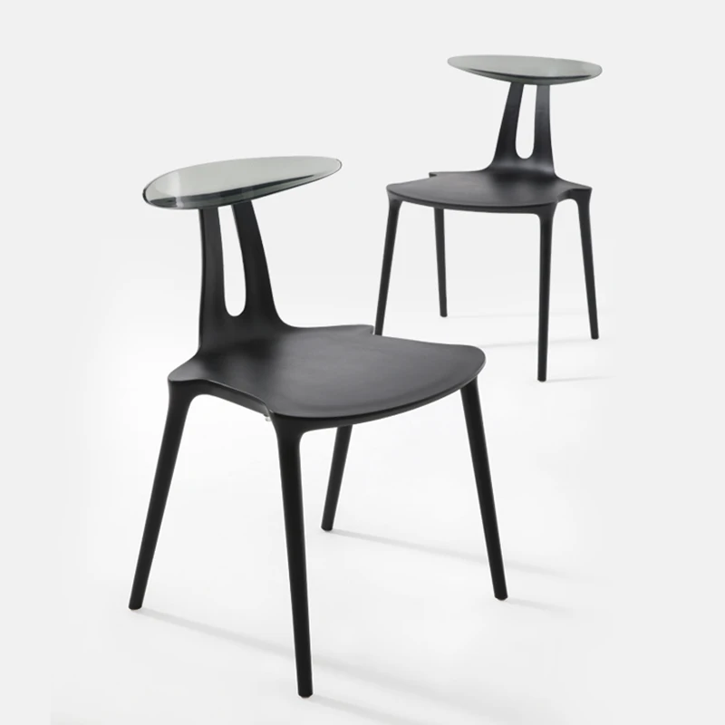 

Designer Transparent Dining Chair Accent Nordic Kitchen Acrylic Back Simple Home Chair Office Modern Salon Sillas Furniture WKDC