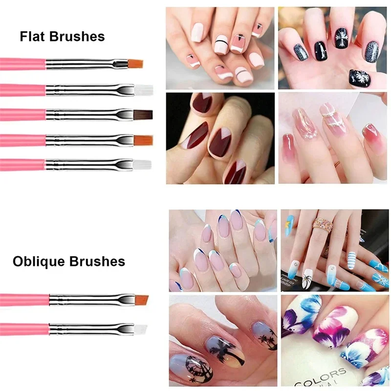 One Set Acrylic French Stripe Nail Art Liner Brush Tips Nail Professional Supplies Line Drawing Pen Gel Brushes Painting Tools nail art pens nail art brushes nail brushes nail art tools gel nail tools