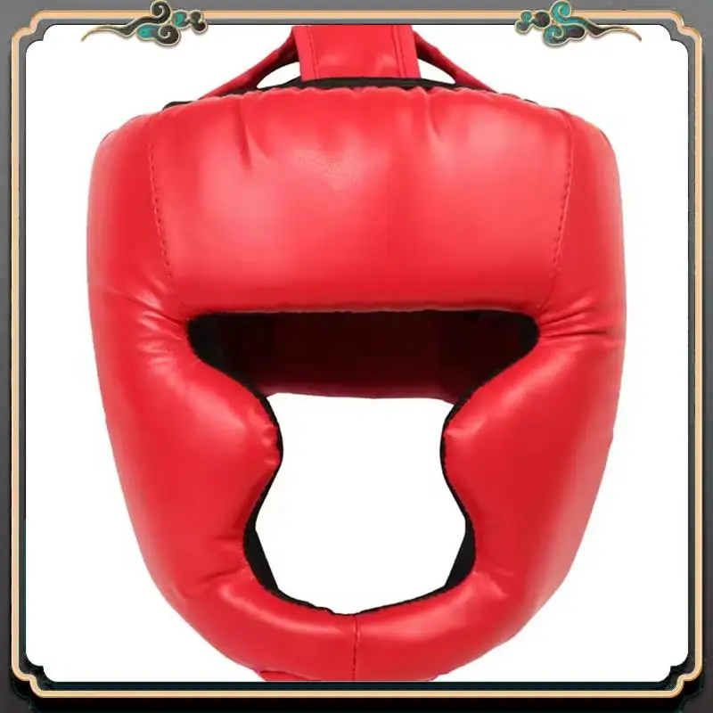 Premium Full Face Boxing Headgear Adjustable Head Guard Karate Muay Thai Training Protection Boxing Headgear