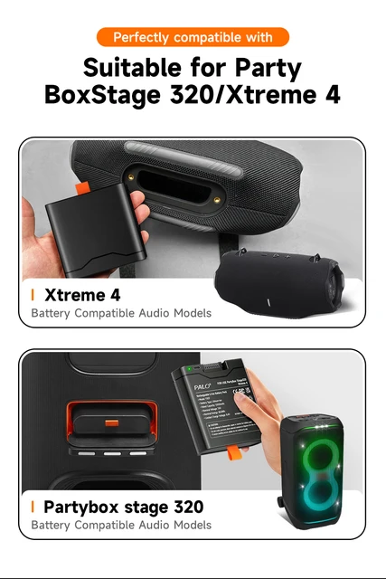Batteria Per JBL PartyBox Stage320 E Xtreme 4 - 10000 MAh 7.4V | Ricarica USB-C - Foto 9
