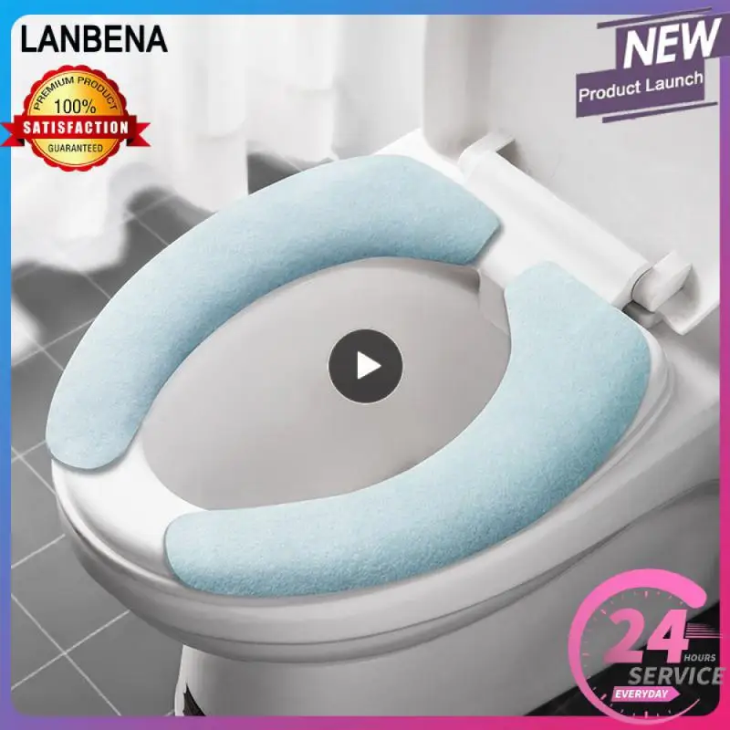 Reusable Warm Flannel Toilet Sticker Toilet Seat Covers Washable Seat Filling Bathroom Mat Cover Universal set