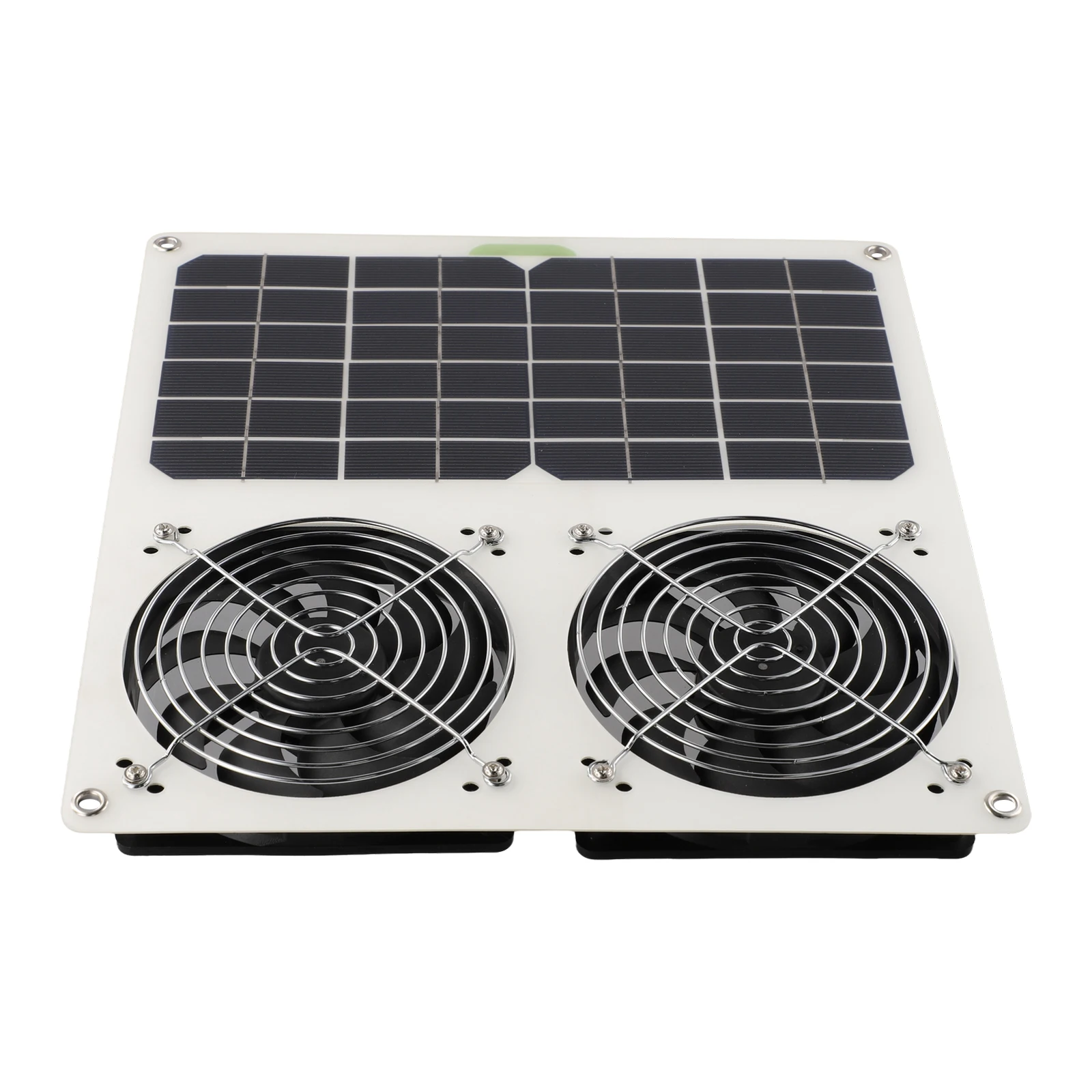 

Dual Blade Solar Panel Ventilation Fan Perfect for Basements Chicken Coops Sidewalks Strong and Silent Performance