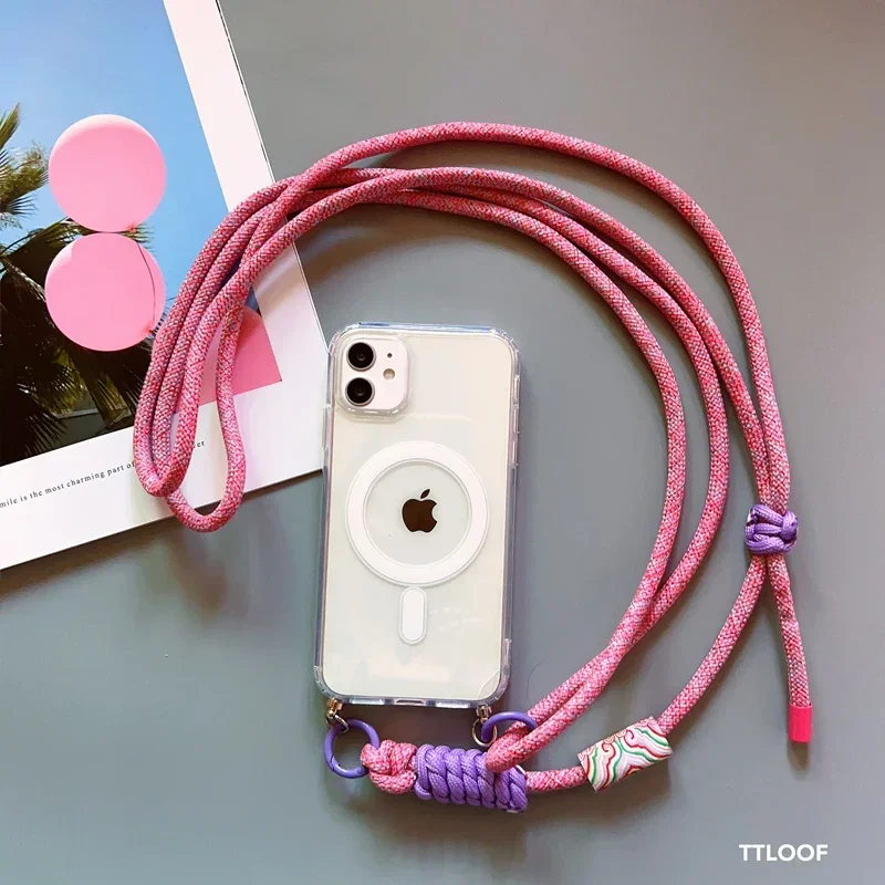 Crossbody Necklace Adjustable Strap Lanyard Magnetic Phone Case with Ultra Soft Cover