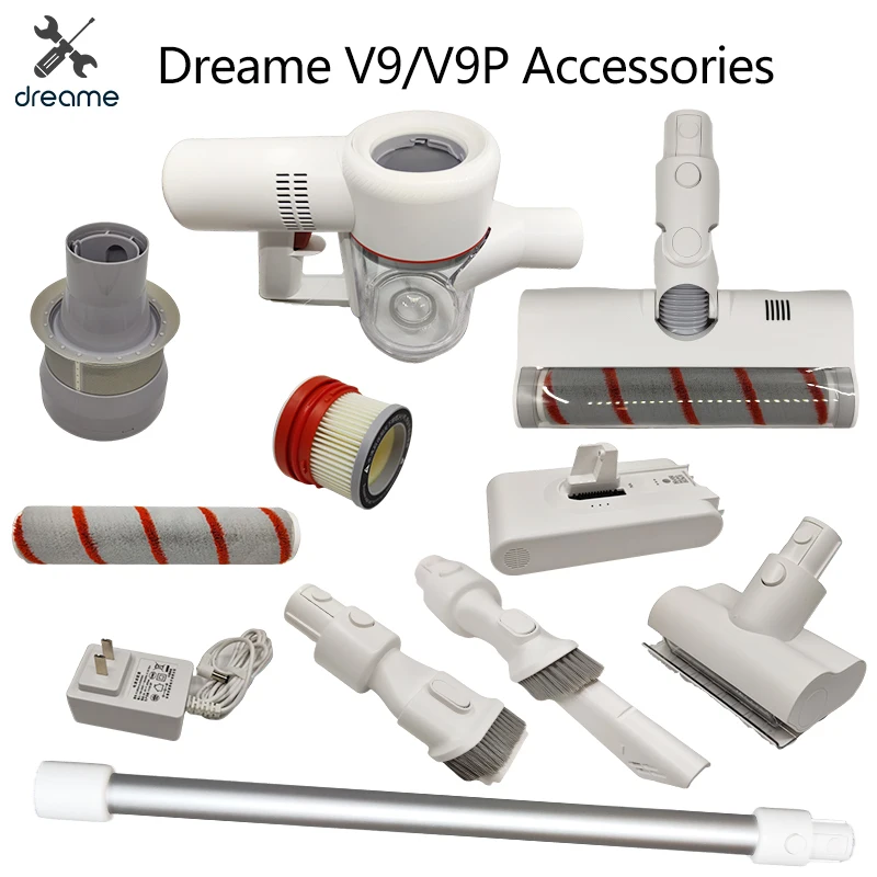 Dreame 오리지널 V9 V9P 헤파 필터 롤러 브러시, 모터 더스트 컵 튜브 호스트 메인 브러시 충전베이스 액세서리 ...