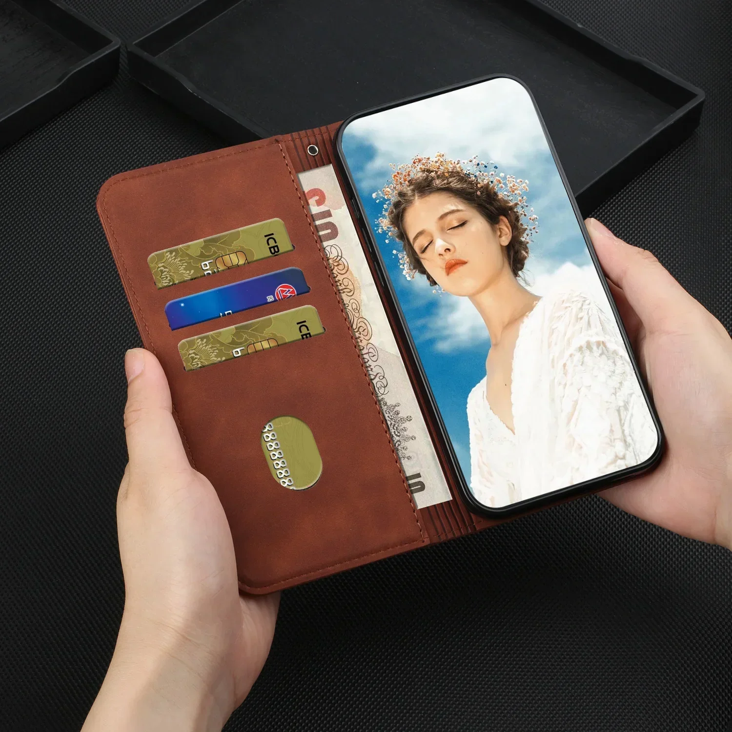 Luxury Leather S-Style Retro Wallet Flip Case with Magnetic Closure - Full Cover Phone Bag