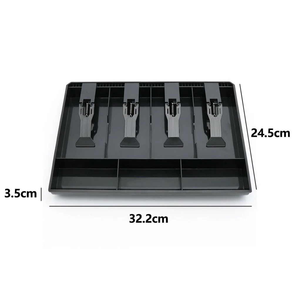 4 Grid Cash Register Coin Drawer Clip Hotel Supermarket Classify Organizer Storage Box