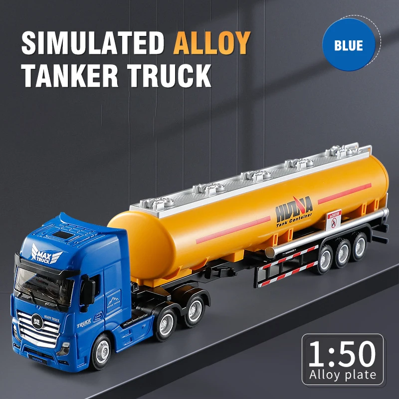 MOOKEENONE Simulated Engineering Truck Toy - 1:50 Alloy Tanker Trailer, Pull Back Action - View #3
