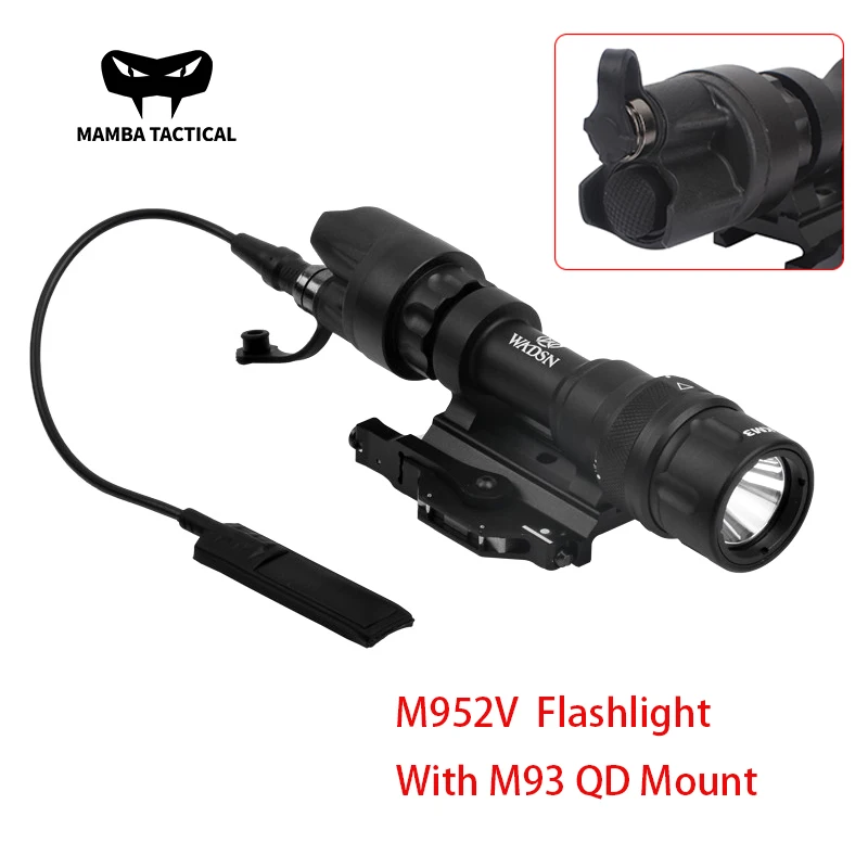 Tactical Metal Strobe M952V LED WADSN Surefir Flashlight With M93 QD