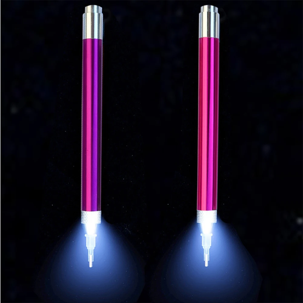 

2pcs 5D Point Drill Pen Diamond Painting Tool Lighting New Diamond Pens LED Drill Pens with Diamonds Accessories DIY Crafts