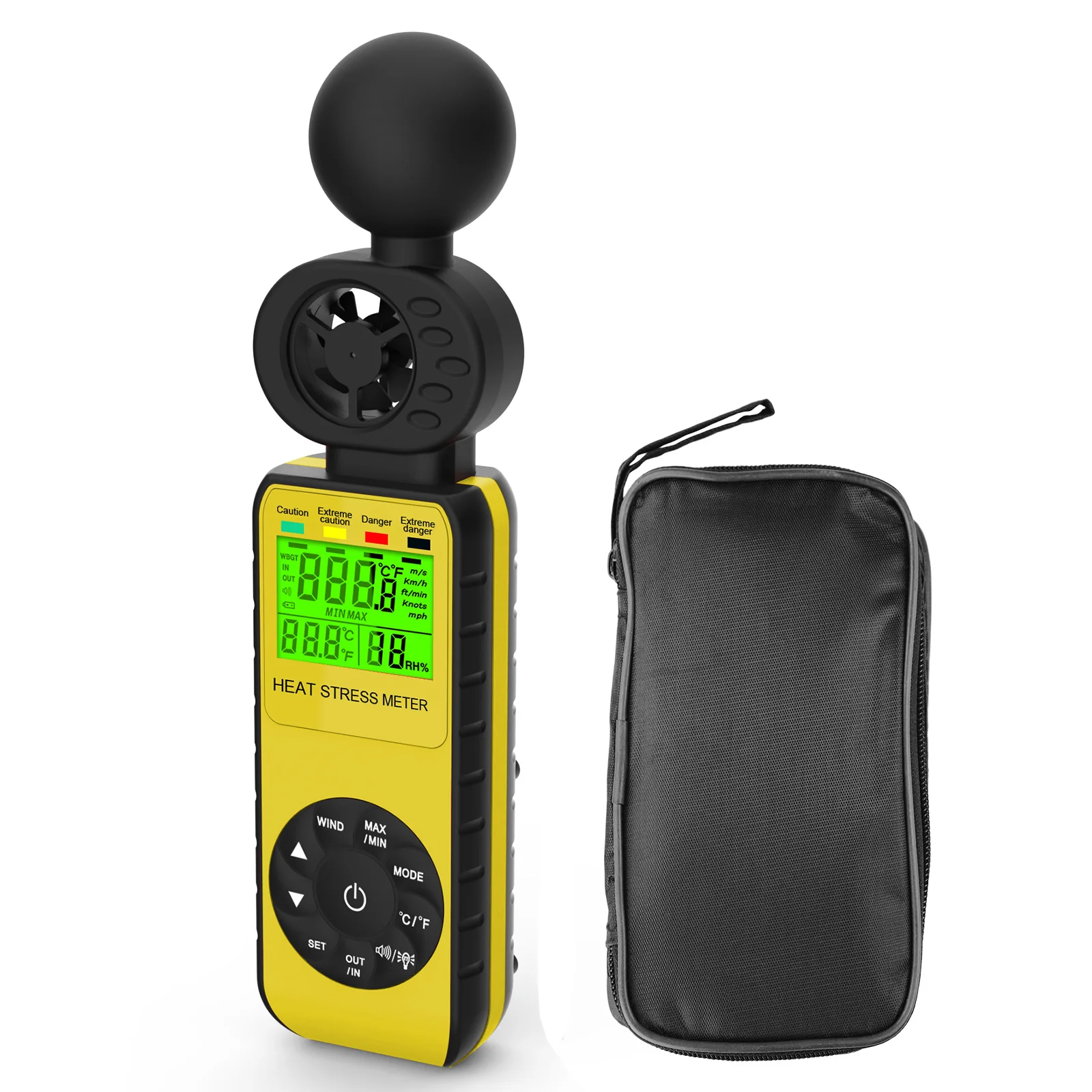 

Holdpeak 881W Air Anemometer RPM Meter Wind Digital Tachometer Handheld 4 In 1 Wind Speed Meter With Humidity Temperature Test