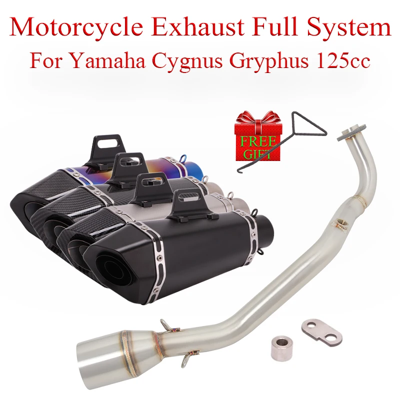 

Motorcycle Exhaust Full System Link Pipe Slip On For Yamaha Cygnus Gryphus 125cc Modified Moto Escape Stainless Steel Laser Logo
