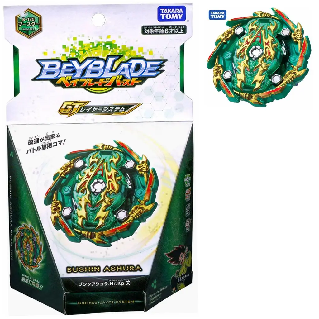 

Original Takara Tomy Beyblade Burst B-135 Booster GT Bushin Ashura.Hr.Kp Ten Spin TOP TOUPIE BEYBLADES B135