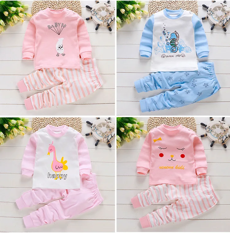 Description Picture 3 of itemToddler Home Clothes 2 Piece/Set Boys And Girls Cartoon Printed Pajamas Suits Infant Fashion Underwear Pure Cotton Costume