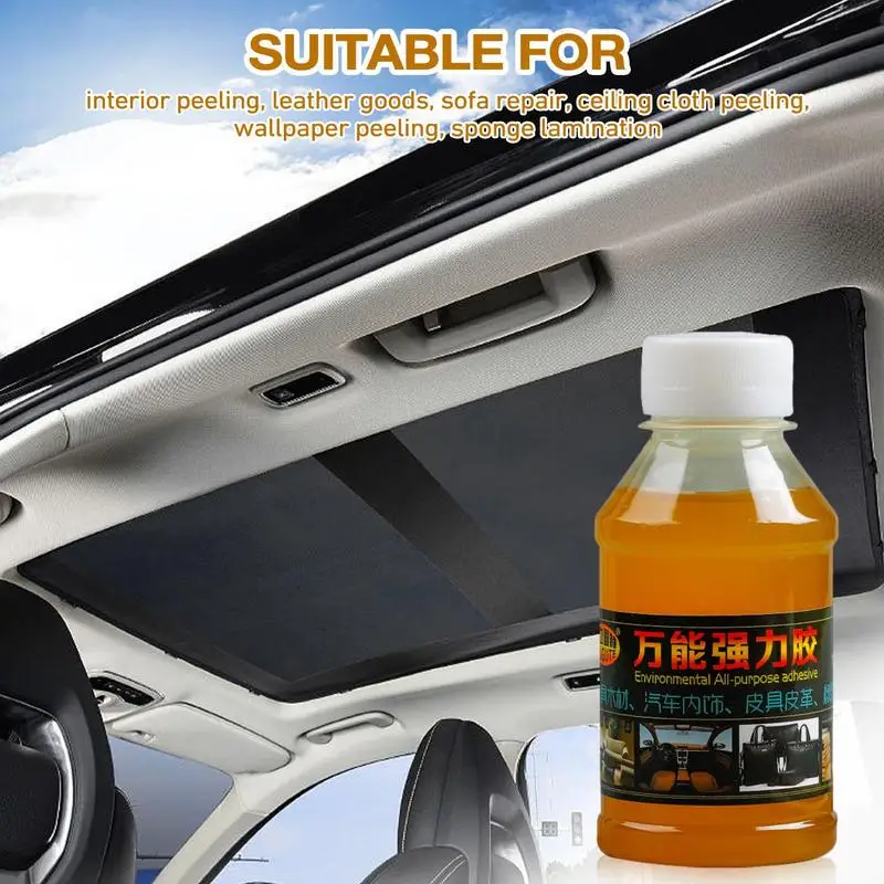 100ml Car Roof Liner Repair Glue Strong Adhesion Fast Dry Bonding Glue Liquid For Car Interiors Fabrics Leather Sponge Wallpaper