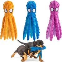 Squeaky Dog Toys Soft Plush Chew Crinkle Puppy Toys to Keep Them Busy Octopus Interactive Essentials for Teething Dogs JAF201 1