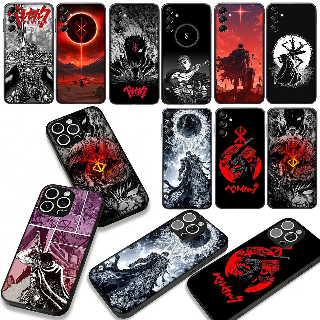 Anime-Inspired Berserker Phone Cover with Guts Cartoon Design
