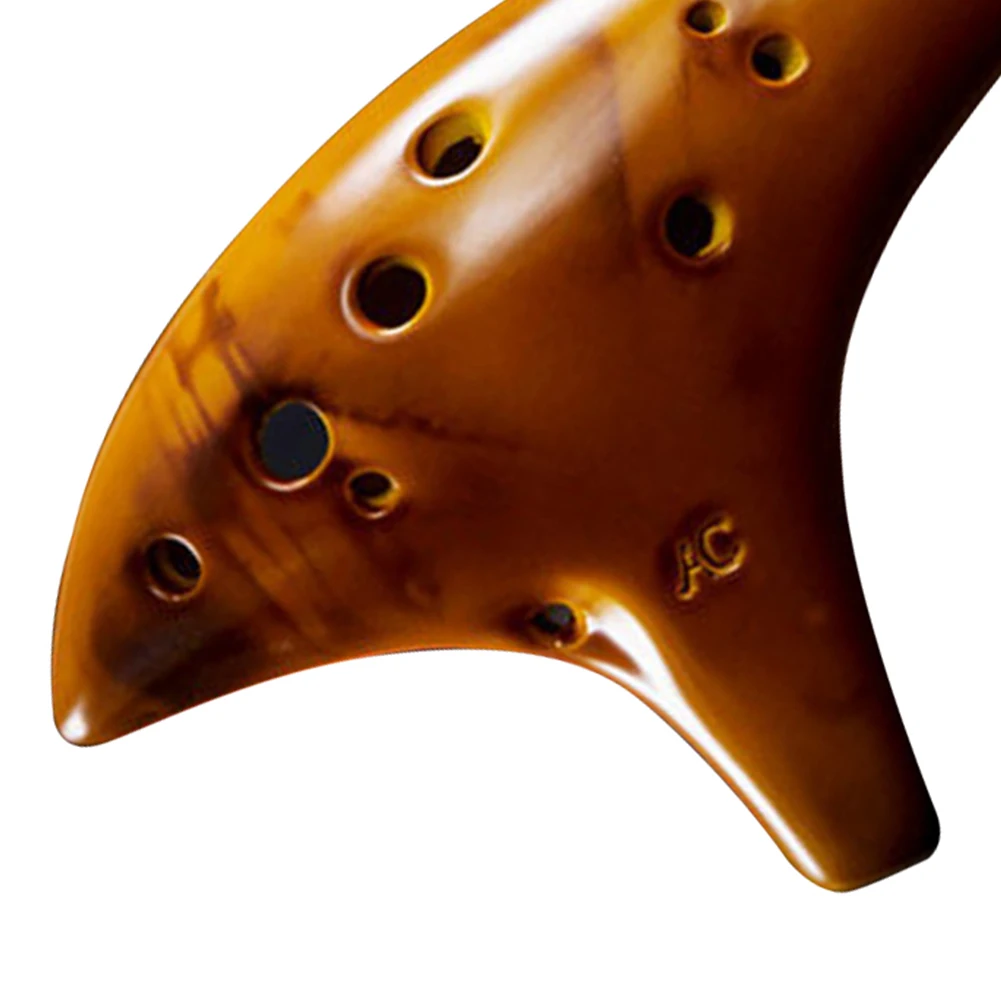 12 Hole Natural Ocarina Stable Intonation Alto C Tone Ocarina Flute with Protective Bag Instrument for Music Lover Beginner