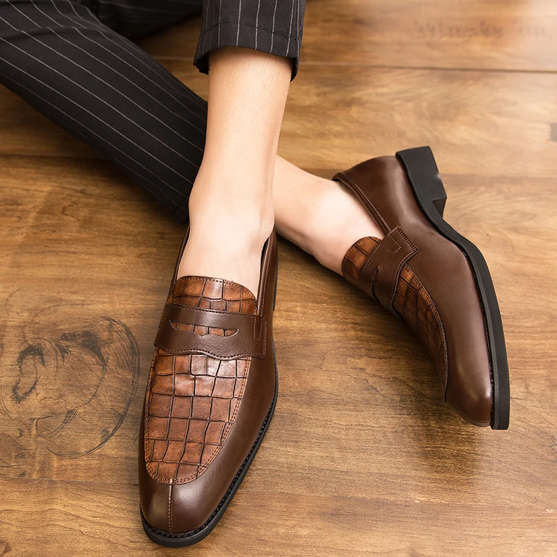 Designer Loafers Men Classic Men's Brown Wedding Leather Shoes Men Formal  Flats Business Black Dress Shoes Large Size: 38-48 - AliExpress 322