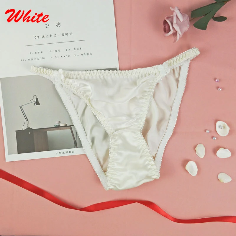 Soft 100% Silk Panties Underwear Women Sexy Super Stretch Satin Women's Low-waist Briefs Breathable And Comfortable Underwear