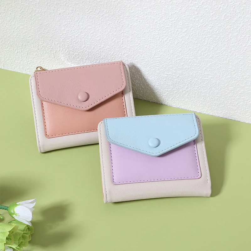Women's Multifunctional Short Wallet Korean Zipper Wallet Large Capacity Coin Women Coin Card Holders