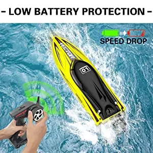 Détail du système de refroidissement par eau sur le bateau radiocommandé sans balais 65cm 2600KV 20A jaune.