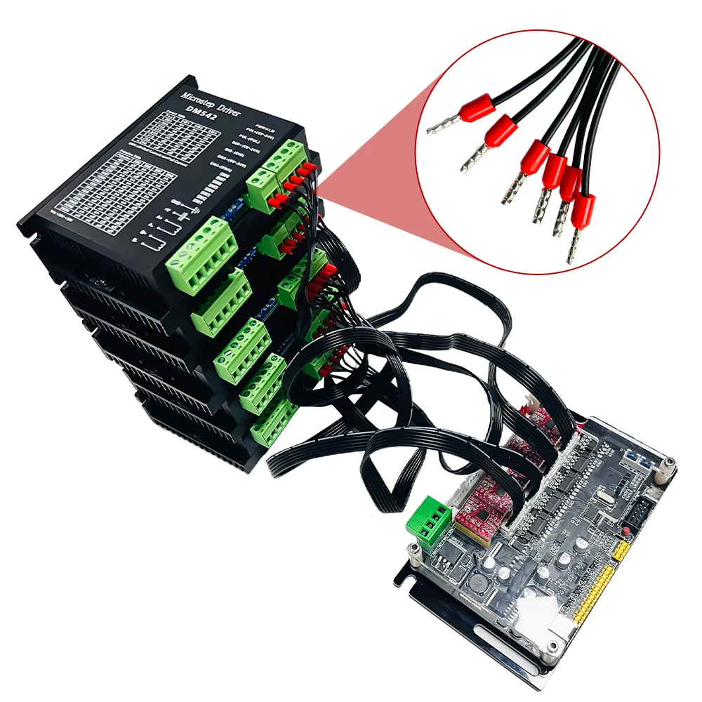 Stepper Motor Drive Connection Cable 6pin Connect 4 Axis GRBL Control Board and DM542 DM556 Stepping Motor 3PCS laser module