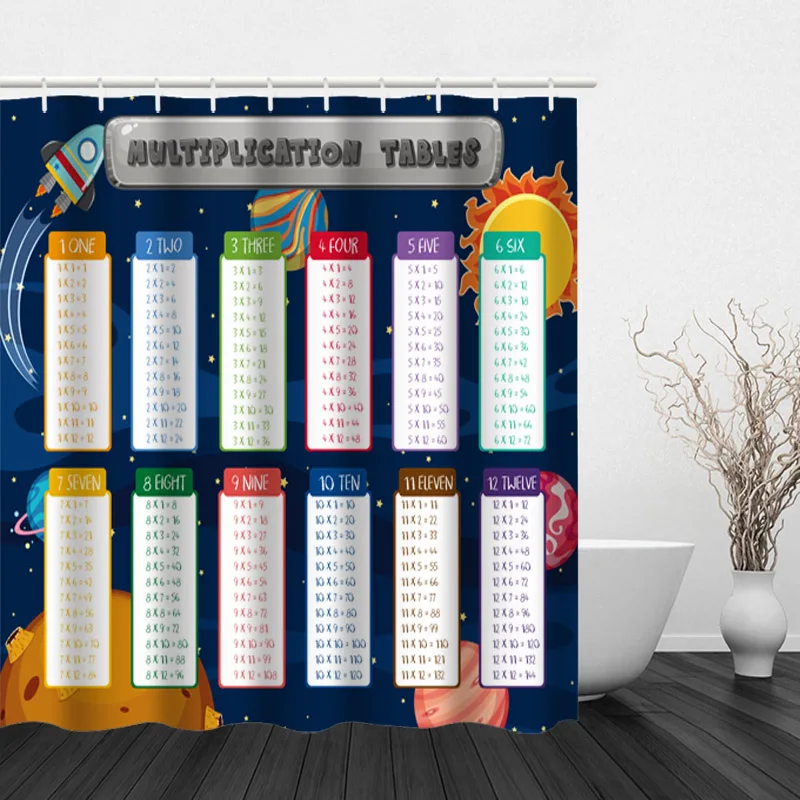 

Character Alphanumeric Bathroom Hook Bath Shade Of Modern Digital Printing Polyester Waterproof Shower