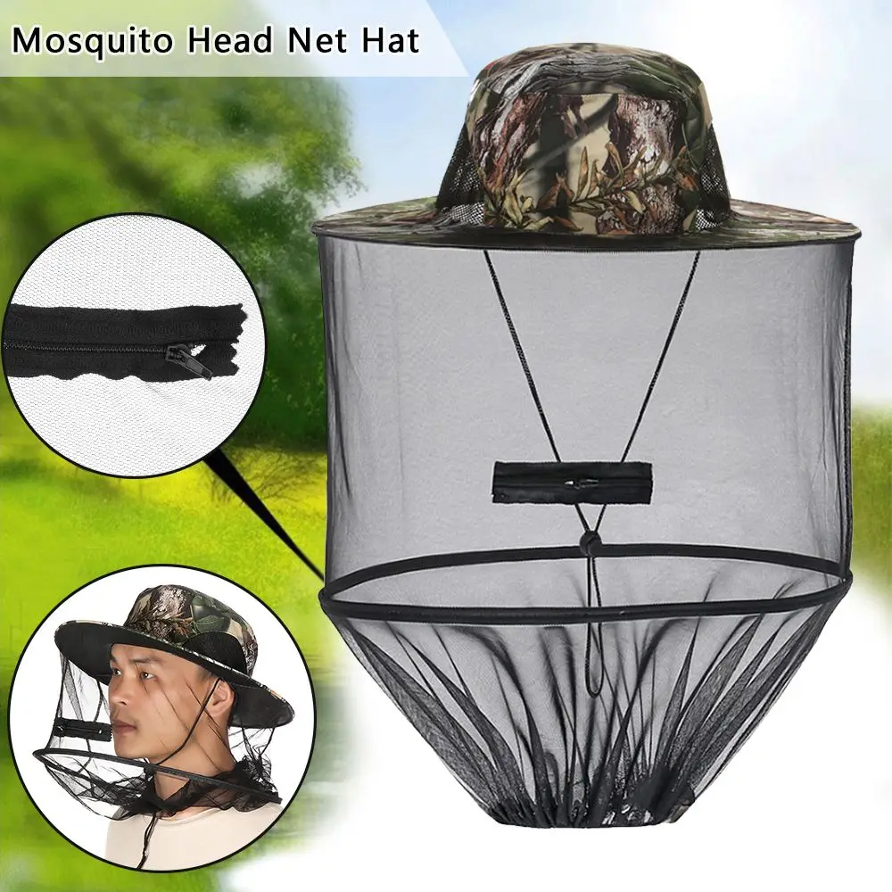 Summer Casual Hidden Net Mesh Insect Bee Protection Fishing Cap Repellent Protection  Outdoor Sunscreen Mosquito Hat - AliExpress