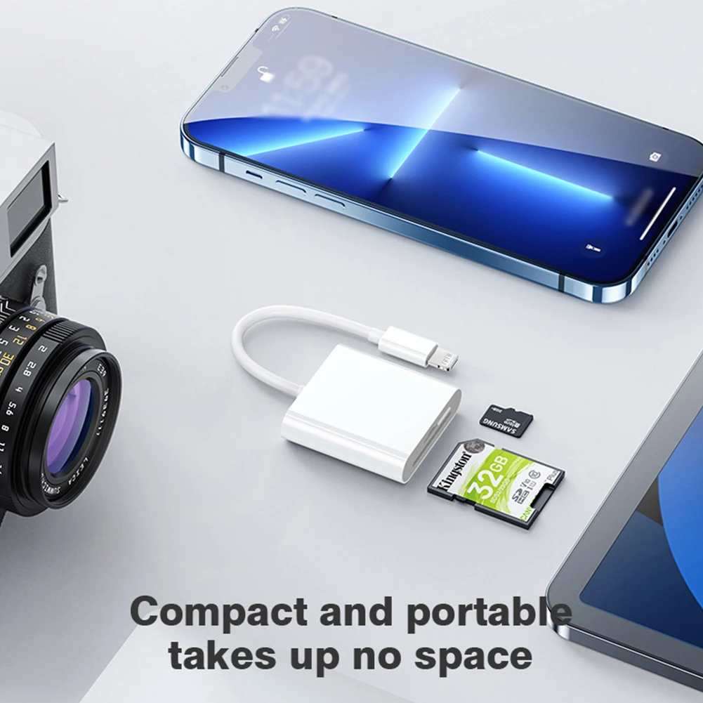 Memory Card Adapter 2 in 1 Lightning To SD/TF Card Reader OTG Flash for iPhone 14 13 12 Pro Max 3.0 IPad