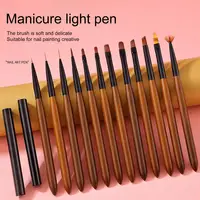 Anti-break Stripe Dotting Nail Art Brush DIY Sandalwood Pen Holder Nail Sweeping Drawing Pulling Line Pen Nail Salon Supply 1