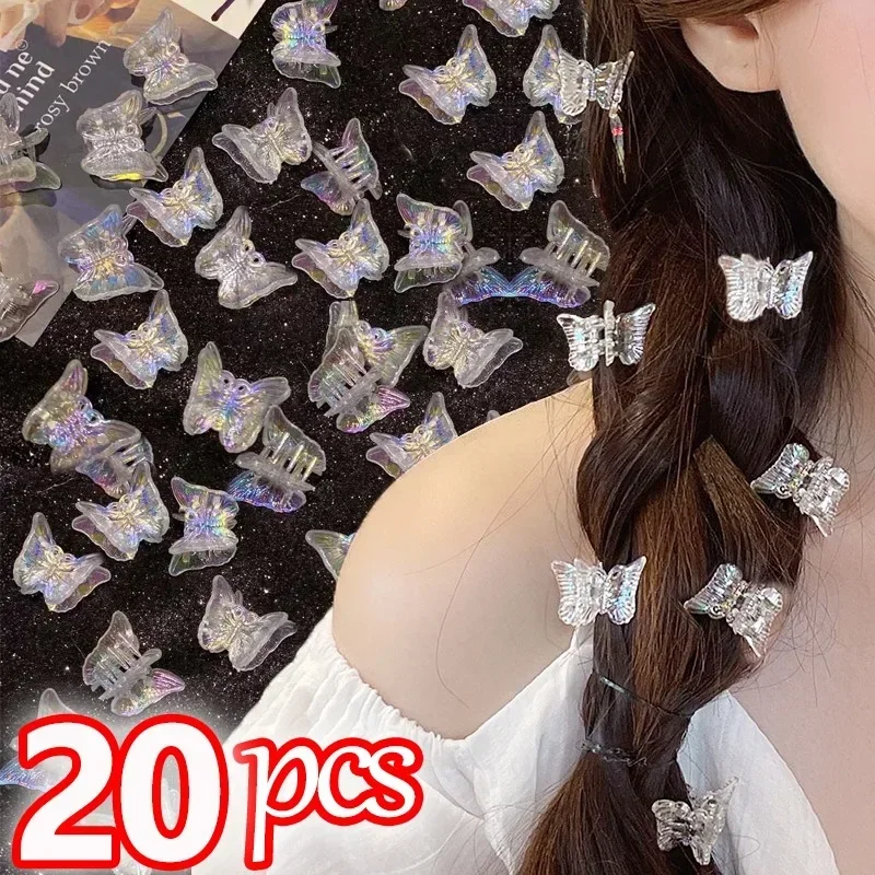 

1-20pcs Mini Butterfly Hair Claws Braided Transparent Small Hair Clip Girls Hairpins Grip Barrettes Bobby Pin Headwear Wholesale