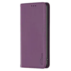 Magnetic Luxury Wallet Bag Phone Case - Premium Flip Cover with Shockproof Leather Design for Motorola Moto G55 (PURPLE)