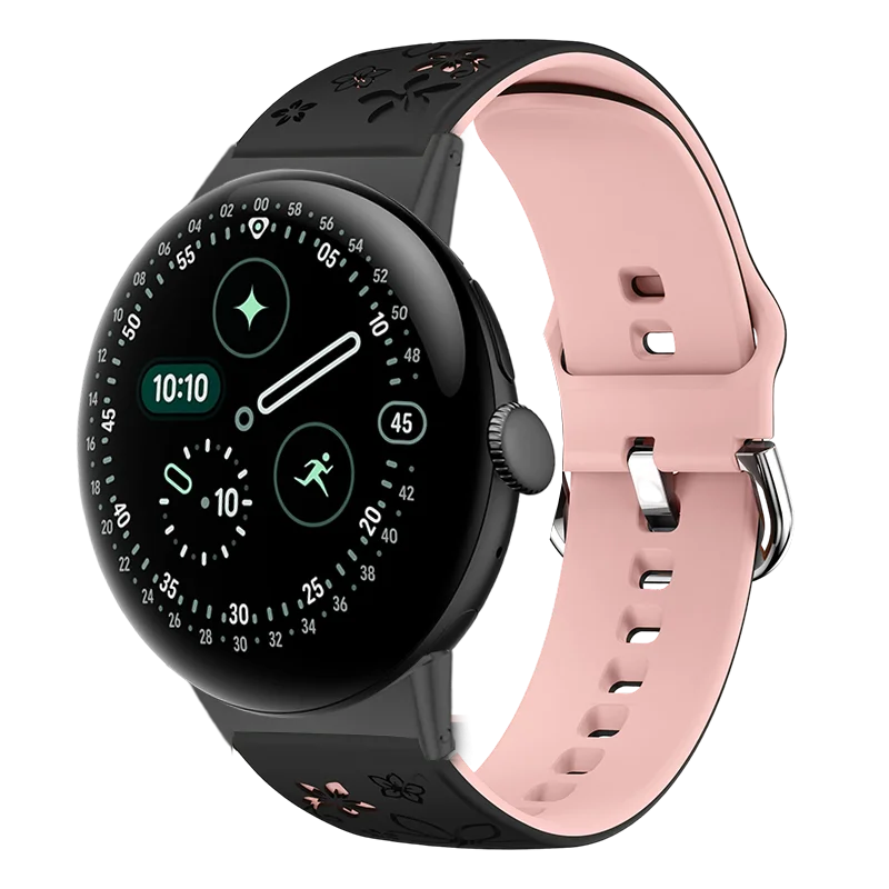 Laser Engraved Breathable Silicone Watch Band - Soft Replacement Wristband