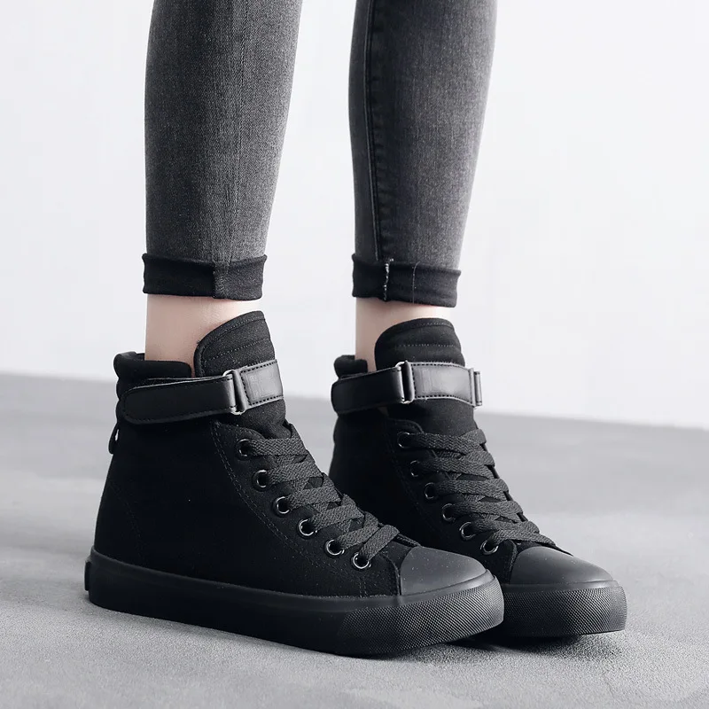 Canvas Shoes Black Leather Sneakers Womens Universal Thread Shoes Womens  Casual Sneakers Black Canvas Low Top Lace Up