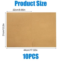 10pcs Kraft Paper Document Holder With Pockets Thick A4 Presentation Folder For Office School Supplies Stationery 6
