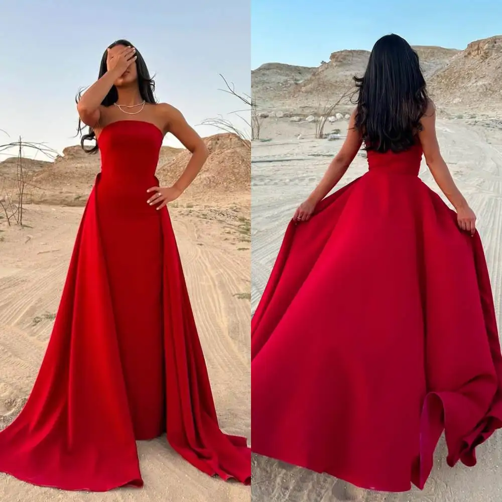 

Simple Strapless A-line Sweep/Brush Quinceanera Dresses Draped Satin Formal Occasion Gown robe femme soirée vestido فساتين سهره