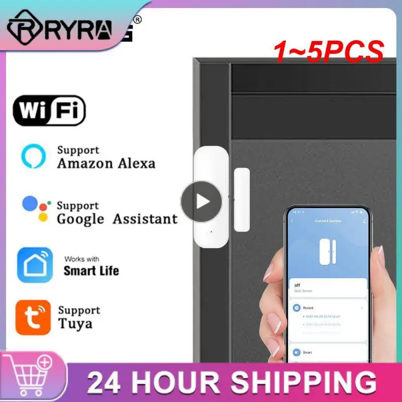 

1~5PCS Tuya WiFi/Zigbee Smart Door Sensor Door Open Closed Detectors Security Protection Alarm System Smart Life APP Control